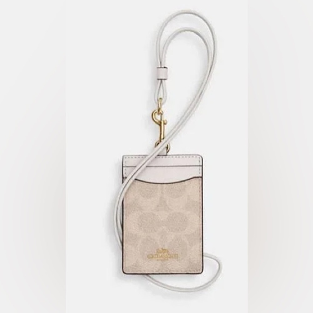 Coach ID and card holder lanyard
